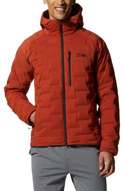 Mountain Hardwear Stretchdown™ 700 Fill Power Down Hooded Jacket In Brown