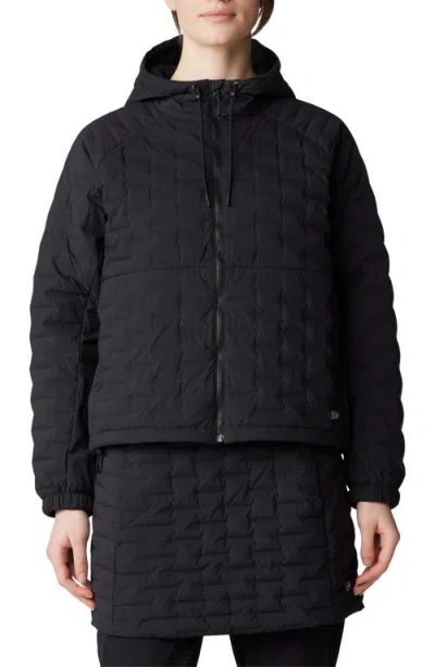 Mountain Hardwear Stretchdown Lightweight Zip Hoodie In Black