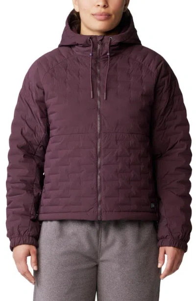 Mountain Hardwear Stretchdown Lightweight Zip Hoodie In Burgundy
