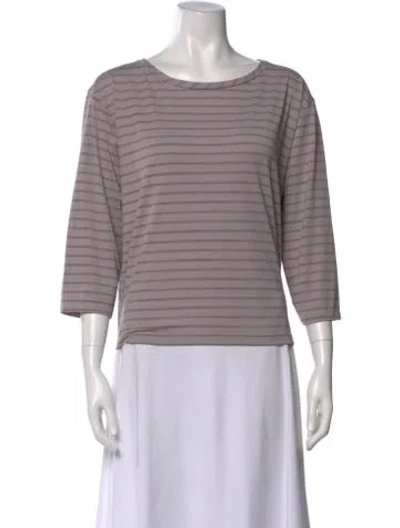 Pre-owned Mountain Hardwear Striped Crew Neck Top In Gray
