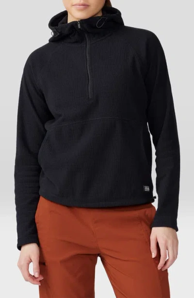 Mountain Hardwear Summit Grid Half Zip Hoodie In Black