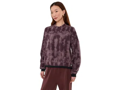 Mountain Hardwear Summit Gridtm Big Grid Crew Women's Sweatshirt Deep Mulberry Shadowdye Print: Xs, Fleece/polyester In Brown
