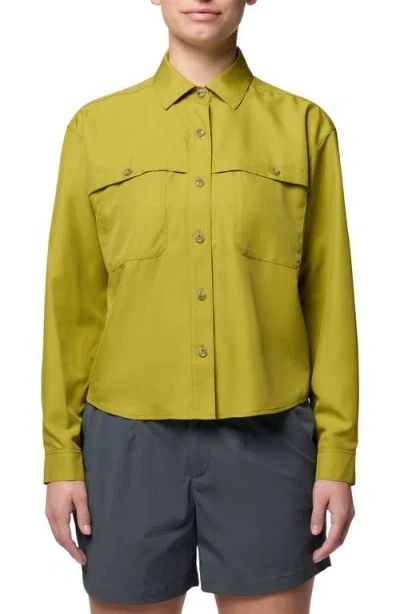 Mountain Hardwear Sun Drift Cooling Long Sleeve Upf 50+ Shirt In Green