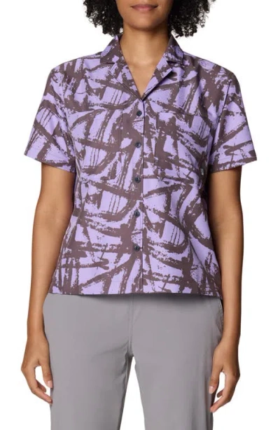 Mountain Hardwear Sun Drift Cooling Upf 50+ Short Sleeve Shirt In Purple