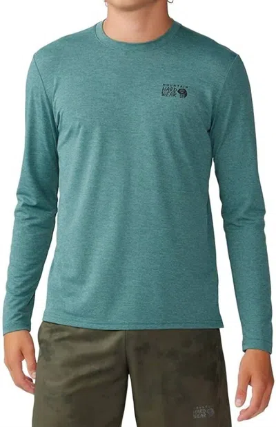 Mountain Hardwear Sunblocker Long Sleeve Tee In Blue Pine Heather In Green