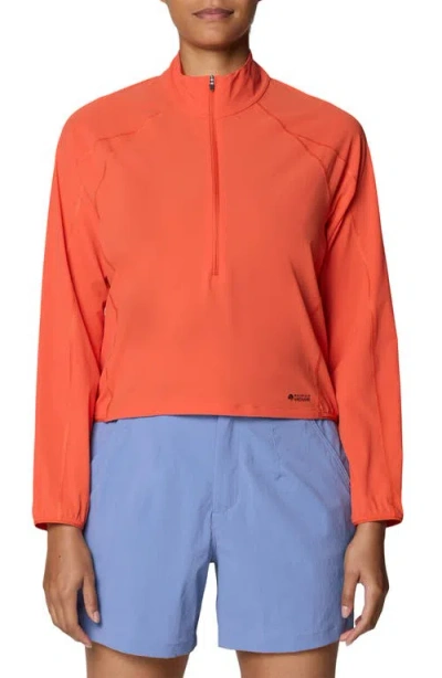 Mountain Hardwear Sunshield Half-zip Upf 50+ Jacket In Red
