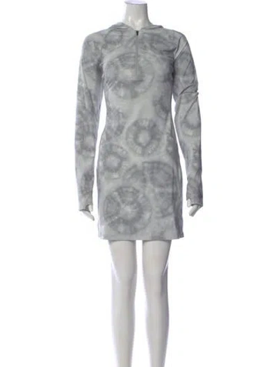 Pre-owned Mountain Hardwear Tie-dye Print Mini Dress In Gray