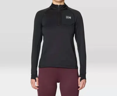 Mountain Hardwear Up First Tech Fleece Quarter Zip Sweatshirt In Black
