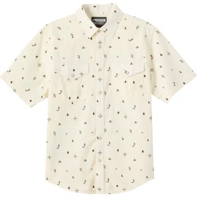 Mountain Khakis Rodeo Printed Short Sleeve Woven Shirt In Parchment