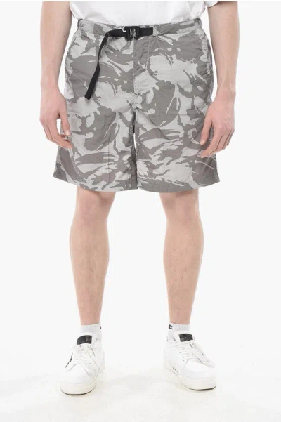 Mountain Research Nylon Camouflage-print Shorts With Industrial Belt