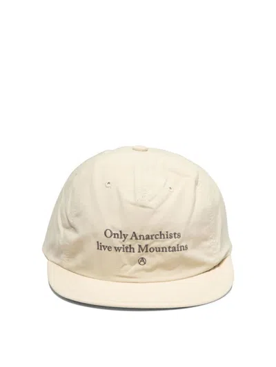 Mountain Research "only Anarchist Live With Mountains" Hat In Beige
