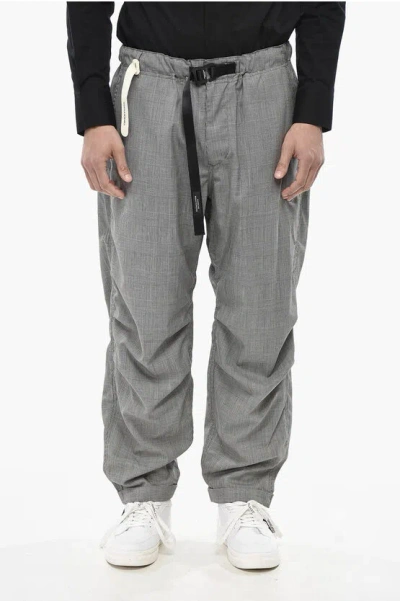 Mountain Research Wool Districk Check Trousers With Industrial Belt In Gray