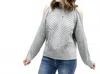 Mountain Valley Cold Shoulder Knit Sweater In Grey In Gray