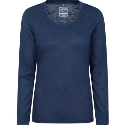 Mountain Warehouse Agra Slub Long-sleeved Top In Blue