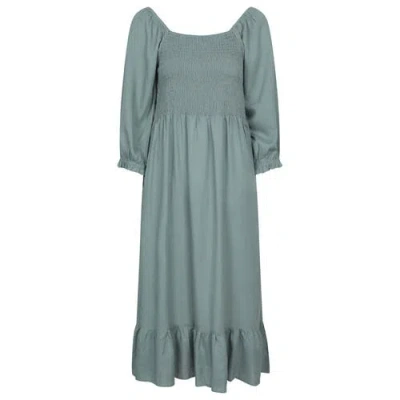Mountain Warehouse Cadiz Shirred Long-sleeved Midi Dress In Green
