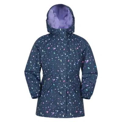 Mountain Warehouse Childrens/kids Dale Unicorn Lightweight Waterproof Jacket In Blue