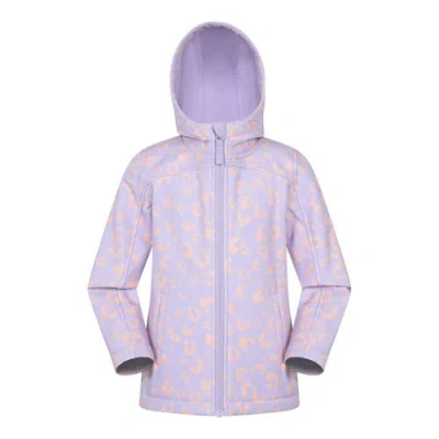 Mountain Warehouse Childrens/kids Exodus Printed Water Resistant Soft Shell Jacket In Purple