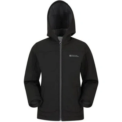 Mountain Warehouse Childrens/kids Exodus Water Resistant Soft Shell Jacket In Black
