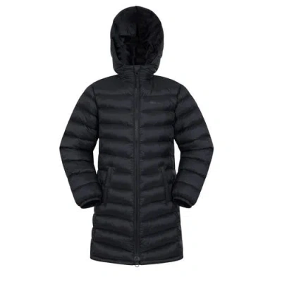 Mountain Warehouse Childrens/kids Florence Longline Padded Jacket In Black