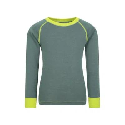 Mountain Warehouse Childrens/kids Merino Ii Round Neck Base Layer Top In Green