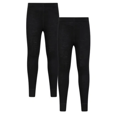 Mountain Warehouse Childrens/kids Merino Wool Base Layer Bottoms In Black