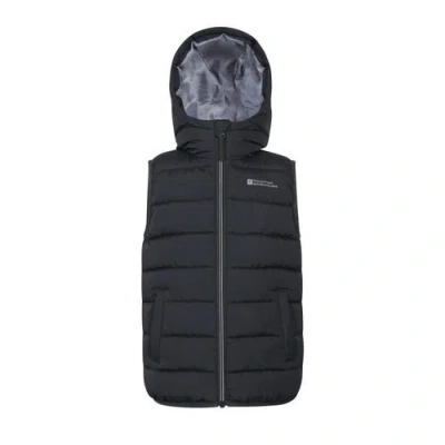 Mountain Warehouse Childrens/kids Rocko Water Resistant Hooded Sleeveless Body Warmer In Black