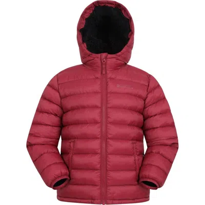 Mountain Warehouse Childrens/kids Seasons Faux Fur Lined Padded Jacket In Burgundy