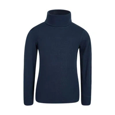 Mountain Warehouse Childrens/kids Talus Roll Neck Long-sleeved Top In Blue