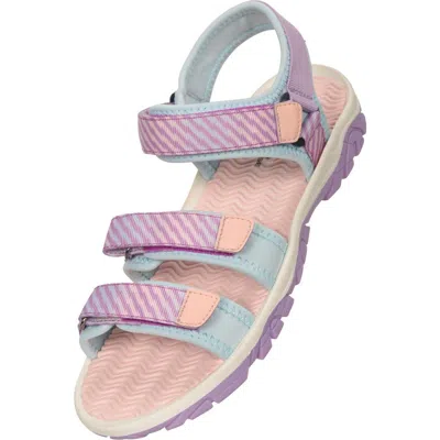 Mountain Warehouse Childrens/kids Tonal Stripe 3 Touch Fastening Strap Sandals In Multi