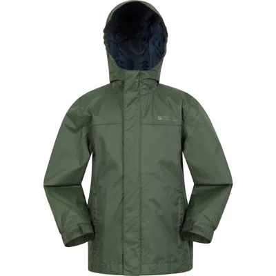 Mountain Warehouse Childrens/kids Torrent Taped Seam Waterproof Jacket In Green