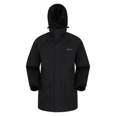 Mountain Warehouse Glacier Ii Long Waterproof Jacket In Black