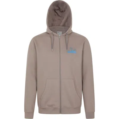 Mountain Warehouse Graphic Textured Full Zip Hoodie In Brown