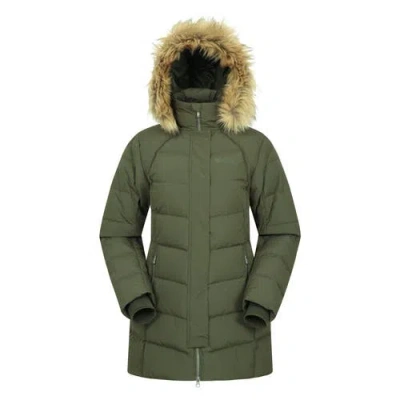 Mountain Warehouse Isla Ii Long Down Jacket In Green