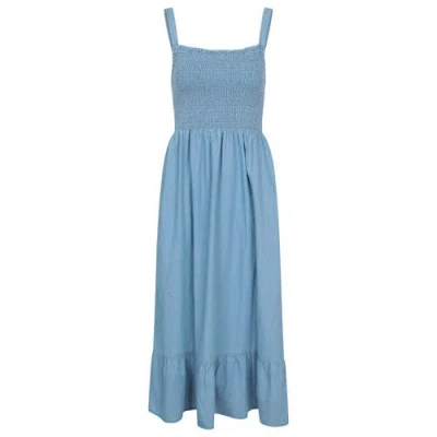 Mountain Warehouse Marbella Strappy Shirred Midi Dress In Blue