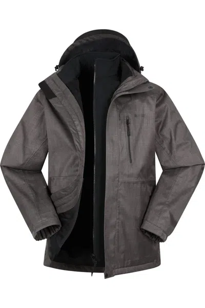 Mountain Warehouse Mens Bracken Extreme 3 In 1 Waterproof Jacket In Grey