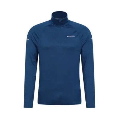 Mountain Warehouse Mens Echo Melange Recycled Half Zip Midlayer Top In Blue