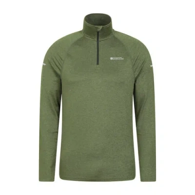 Mountain Warehouse Mens Echo Melange Recycled Half Zip Midlayer Top In Green