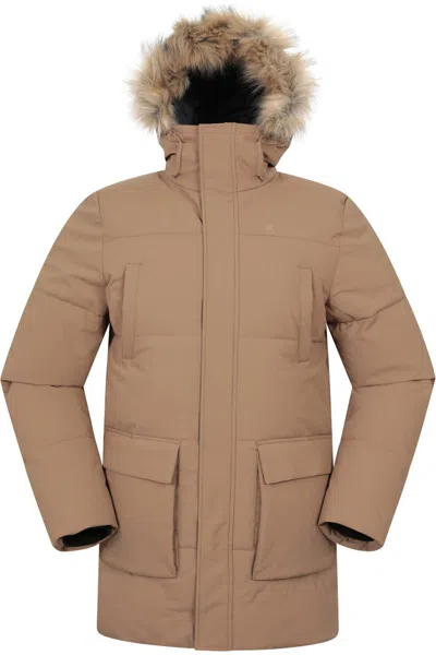 Mountain Warehouse Mens Fern Water Resistant Padded Parka In Beige