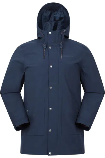 Mountain Warehouse Mens Fleece Lined Waterproof Jacket In Blue