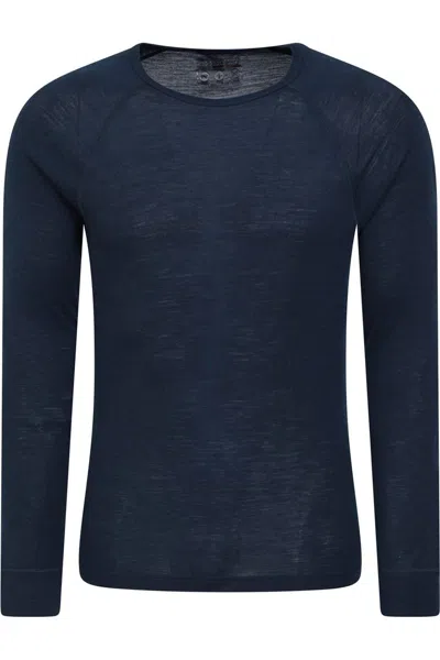 Mountain Warehouse Mens Merino Wool Thermal Top In Blue