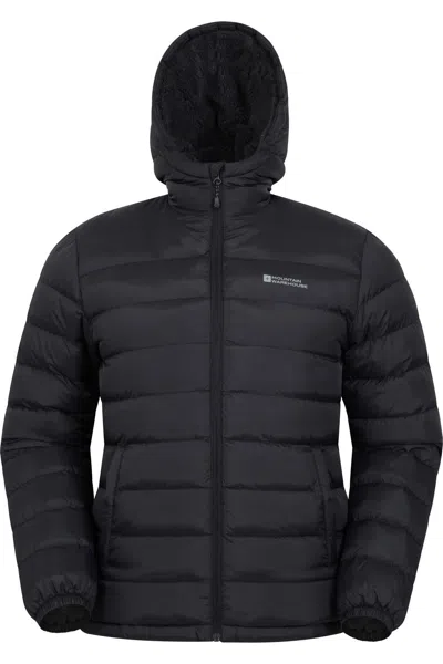 Mountain Warehouse Mens Seasons Faux Fur Lined Padded Jacket In Black