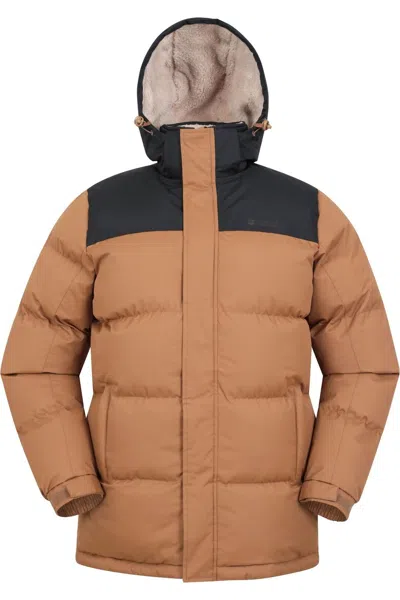 Mountain Warehouse Mens Snow Borg Lined Padded Jacket In Brown