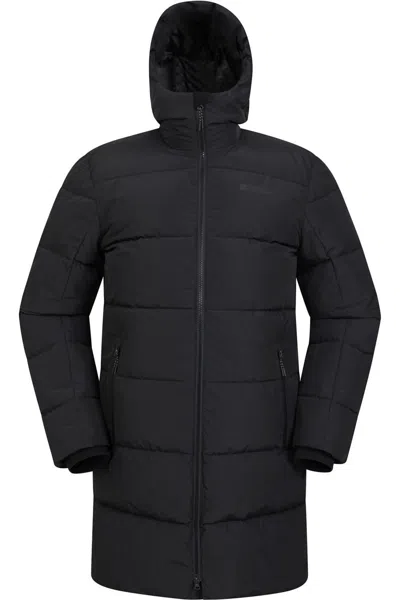 Mountain Warehouse Mens Vortex Longline Padded Jacket In Black