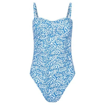 Mountain Warehouse Resort Printed Tummy Control One Piece Bathing Suit In Blue