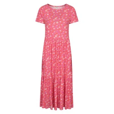 Mountain Warehouse Sardinia Floral Tiered Dress In Pink