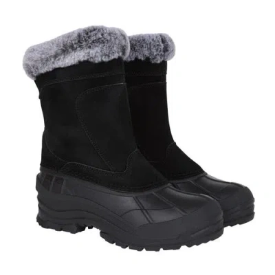 Mountain Warehouse Snowdrift Suede Faux Fur Lined Snow Boots In Black