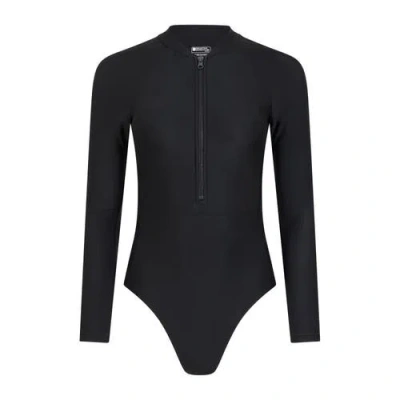 Mountain Warehouse Surfer Long-sleeved One Piece Bathing Suit In Black