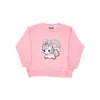 Mousse Dans La Bouche Crewneck Sweatshirt With Print Kids In Pink