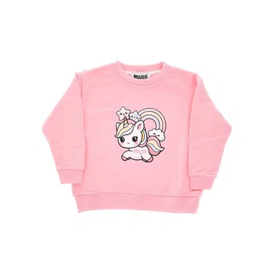 Mousse Dans La Bouche Crewneck Sweatshirt With Print Kids In Pink