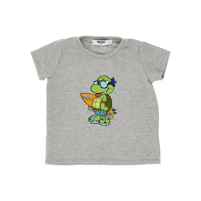 Mousse Dans La Bouche Injasurf Print T-shirt Kids In Grey